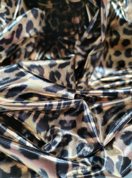 Animal Print Stretch Foil Fabric