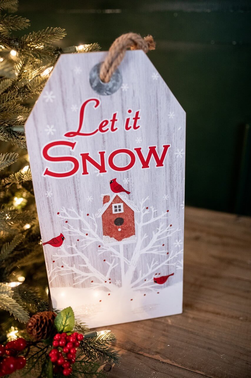 15.75” Wood Holiday Hanging Sign