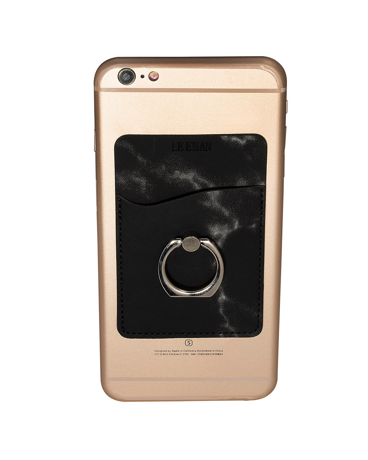 Marble Card Holder With Metal Ring Phone Stand