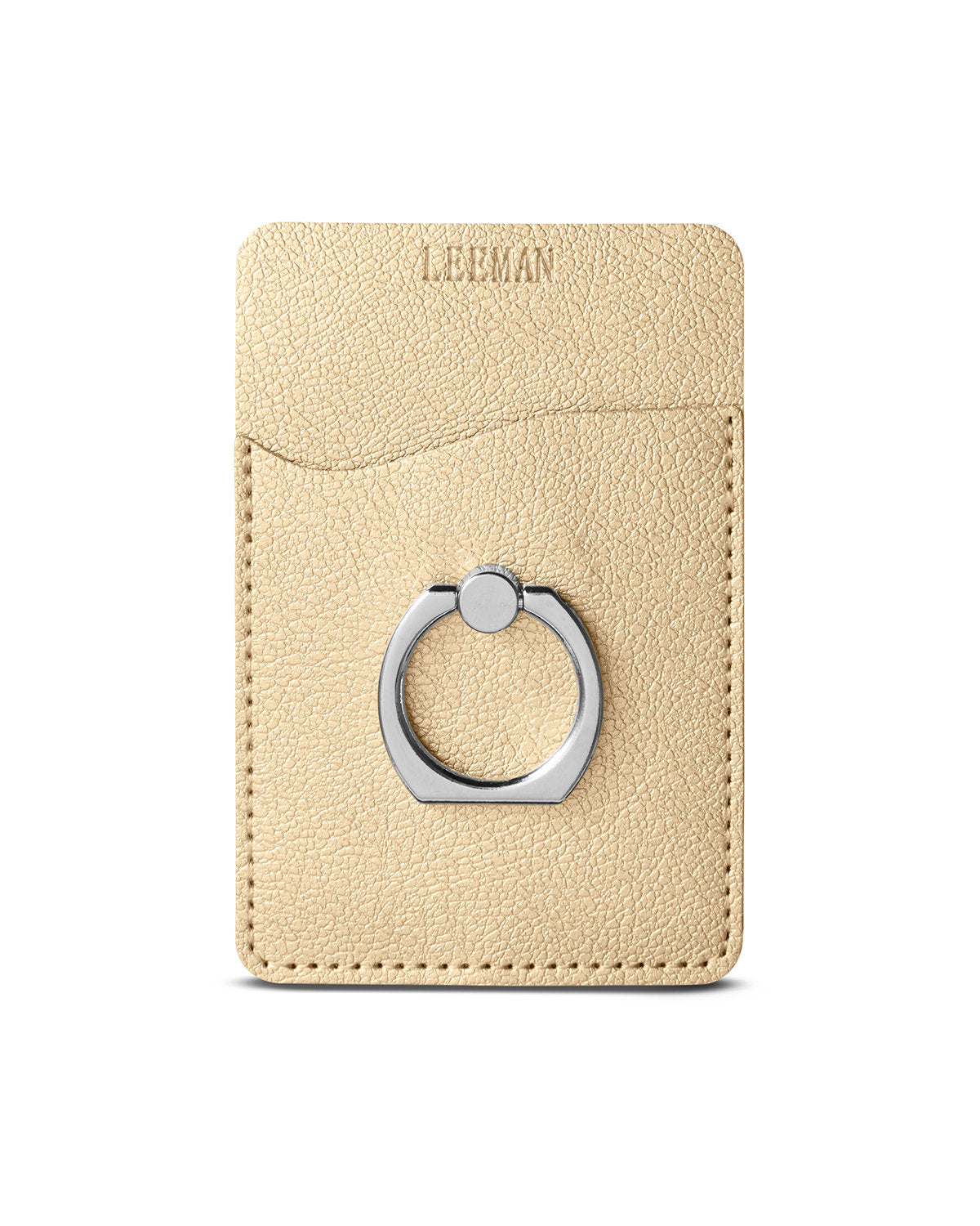 Shimmer Card Holder With Metal Ring Phone Stand