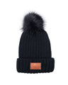 Knit Beanie With Fur Pom Pom