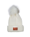 Knit Beanie With Fur Pom Pom