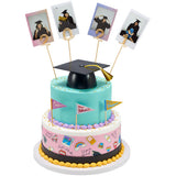 Graduation Large Black Grad Cap with Tassels Layon Cake - 12 per order