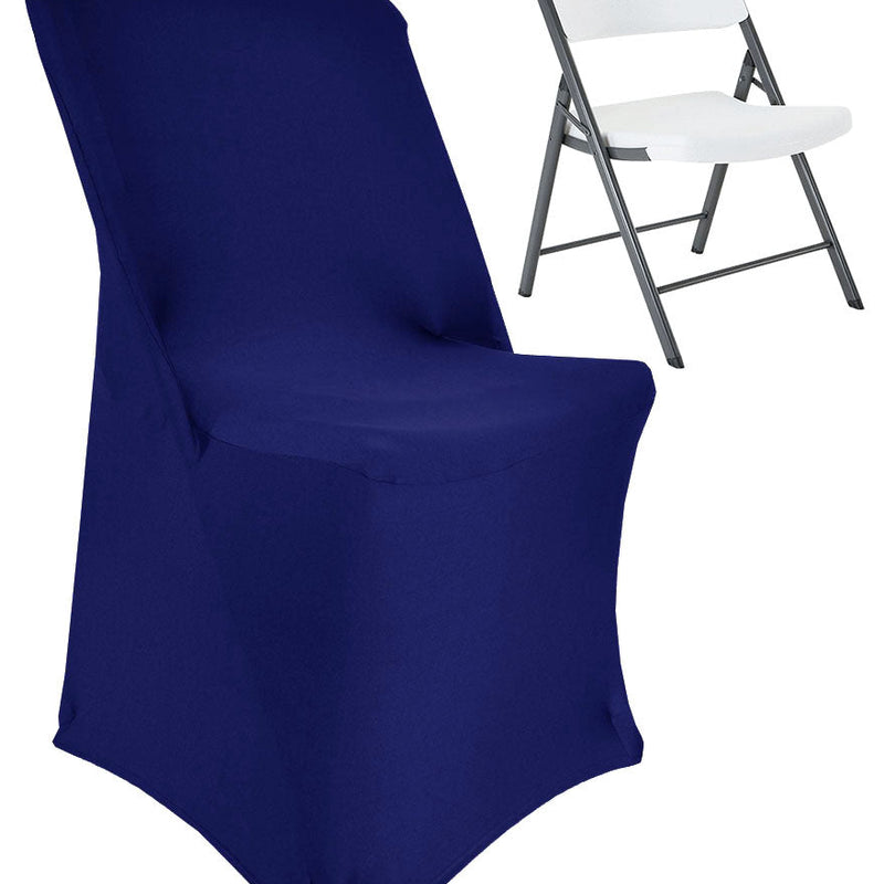 Premium Spandex Lifetime Folding Chair Cover Navy Blue