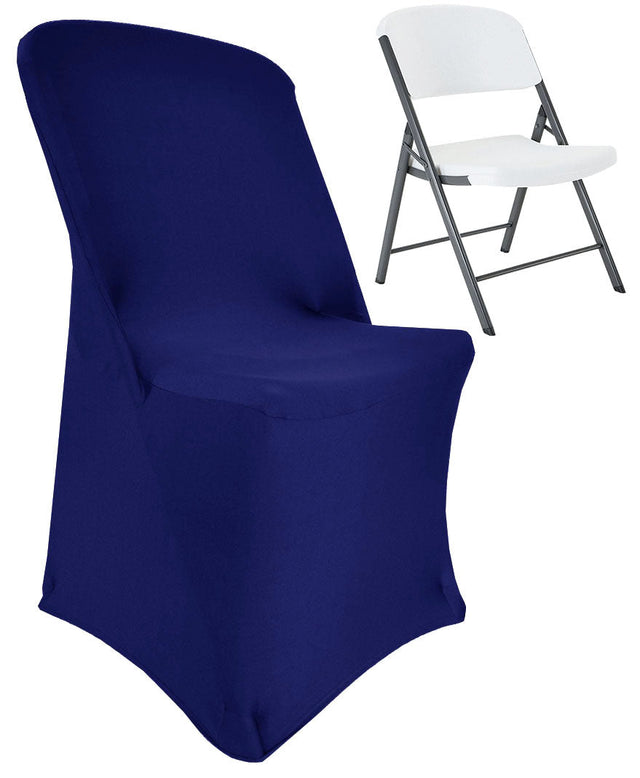 Premium Spandex Lifetime Folding Chair Cover Navy Blue