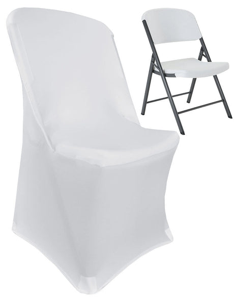 Premium Spandex Lifetime Folding Chair Cover White