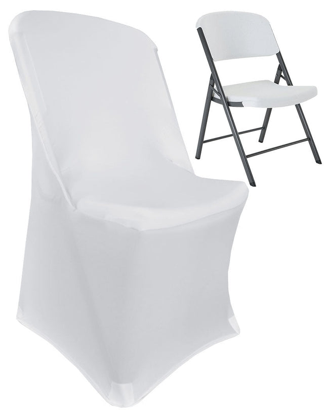 Premium Spandex Lifetime Folding Chair Cover White