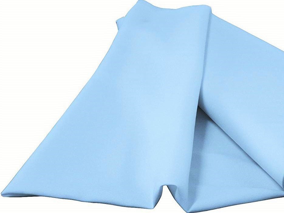 Light Blue 100% Premium Woven Polyester Poplin Fabric - Light Blue, 58" Width (1 Yard)