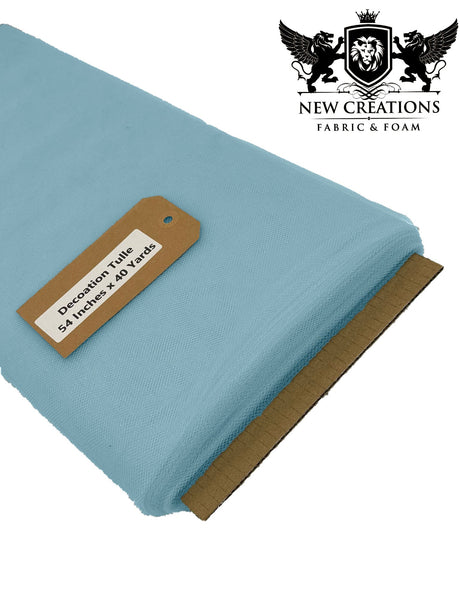 Light Blue Tutu Tulle Fabric - Light Blue Sheer Netting, 54" Width (5 Yards)