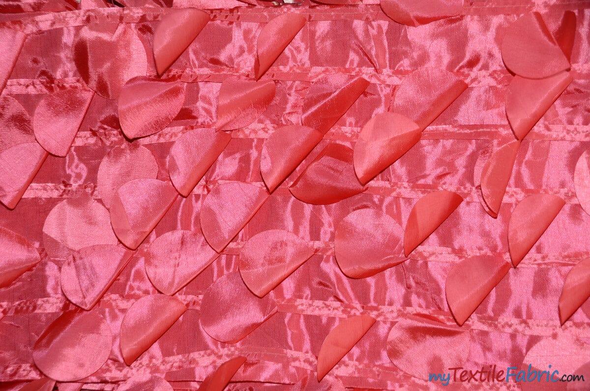 Petal Taffeta Polyester Fabric - Round Petal Texture, 57" Width, Multiple Colors (1 Yard)