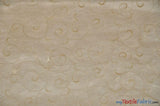 Swirl Organza Polyester Fabric - Embroidered Swirl Sheer, 52/54" Width, Multiple Colors (1 Yard)