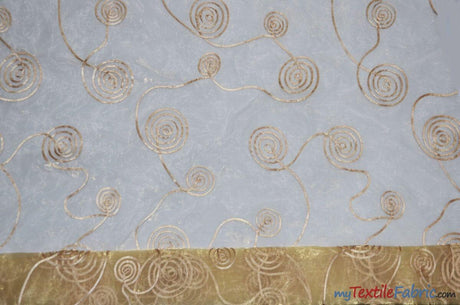 Donatello Organza Embroidery Fabric - Embroidered Floral Sheer, 54" Width, Multiple Colors (1 Yard)