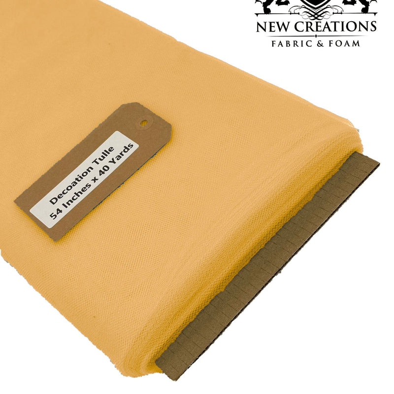 Light Orange Tutu Tulle Fabric - Light Orange Sheer Netting, 54" Width (5 Yards)