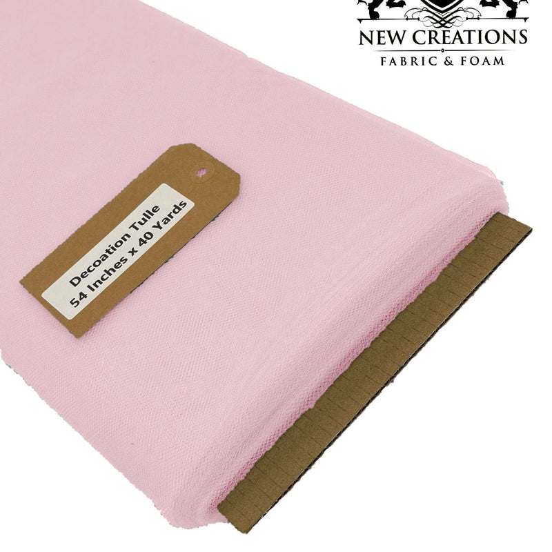 Light Pink Tutu Tulle Fabric - Light Pink Sheer Netting, 54" Width (5 Yards)