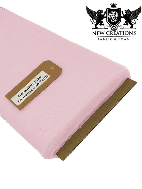 Light Pink Tutu Tulle Fabric - Light Pink Sheer Netting, 54" Width (5 Yards)