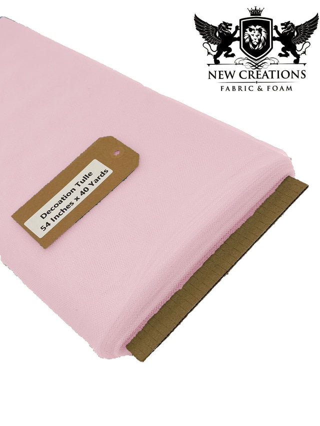 Light Pink Tutu Tulle Fabric - Light Pink Sheer Netting, 54" Width (5 Yards)