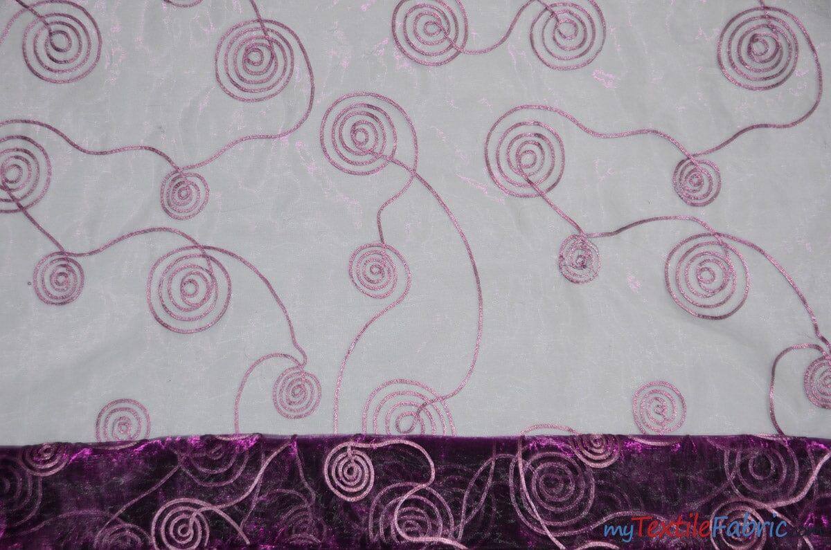 Donatello Organza Embroidery Fabric - Embroidered Floral Sheer, 54" Width, Multiple Colors (1 Yard)