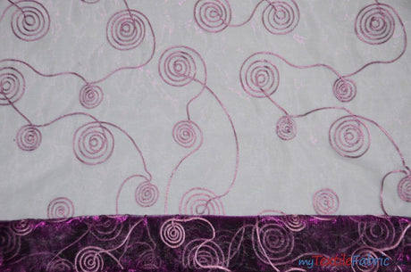 Donatello Organza Embroidery Fabric - Embroidered Floral Sheer, 54" Width, Multiple Colors (1 Yard)