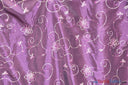 Aurora Taffeta Embroidered Floral Taffeta Fabric - Multi Color Floral Embroidery With Sequins, 54" Width (1 Yard)