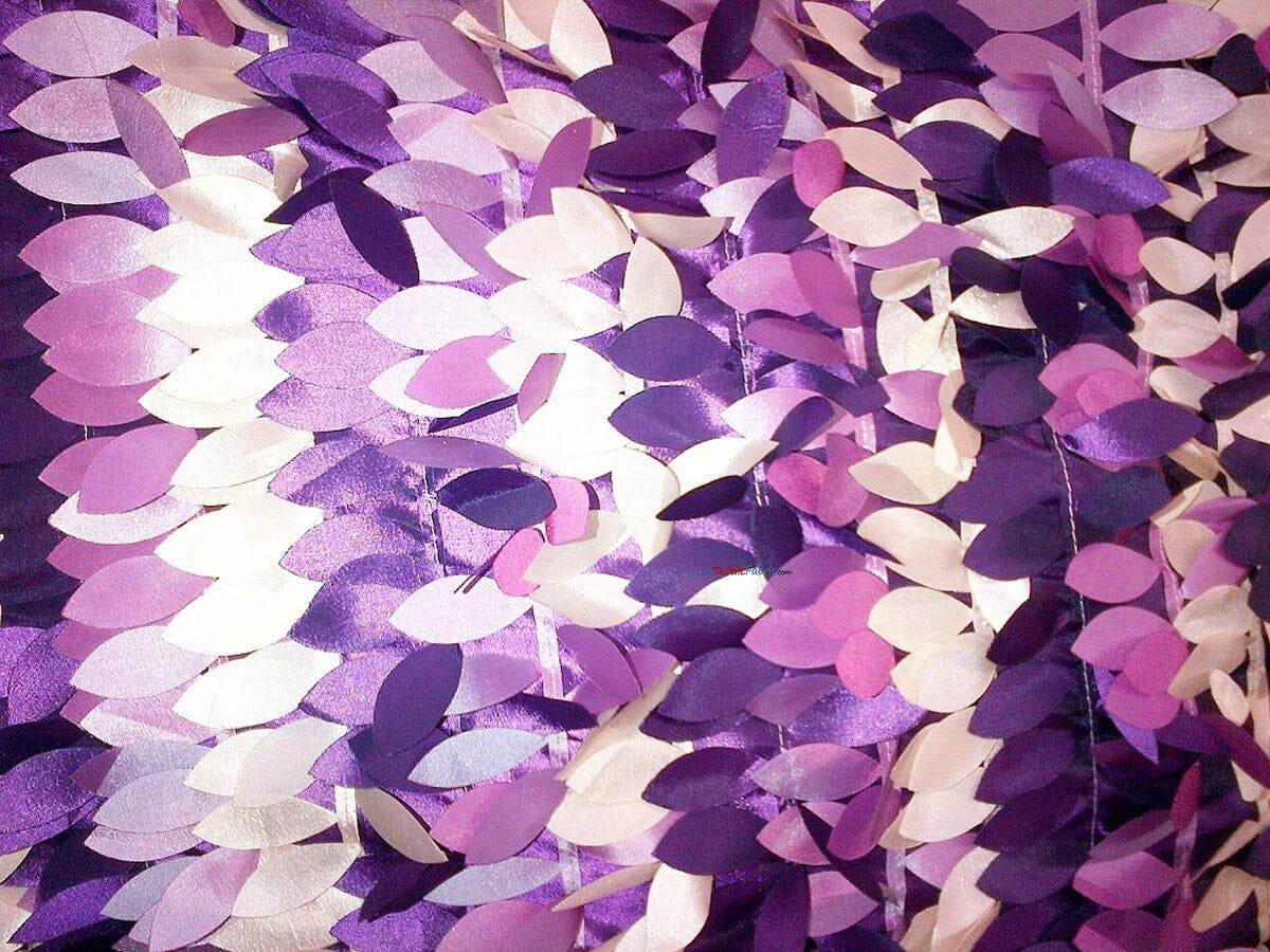 Leaf Taffeta Polyester Fabric - Leaf Applique, Solid, 57" Width (1 Yard)