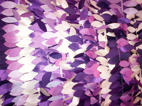 Leaf Taffeta Polyester Fabric - Leaf Applique, Solid, 57" Width (1 Yard)