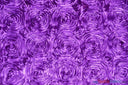Rosette Satin Polyester Fabric - 3D Satin Floral Embroidery, 52/54" Width (Yards, Bolts, Sample Swatch)