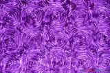 Rosette Satin Polyester Fabric - 3D Satin Floral Embroidery, 52/54" Width (Yards, Bolts, Sample Swatch)