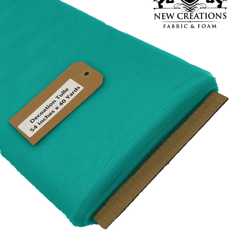 Light Teal Tutu Tulle Fabric - Light Teal Sheer Netting, 54" Width (5 Yards)