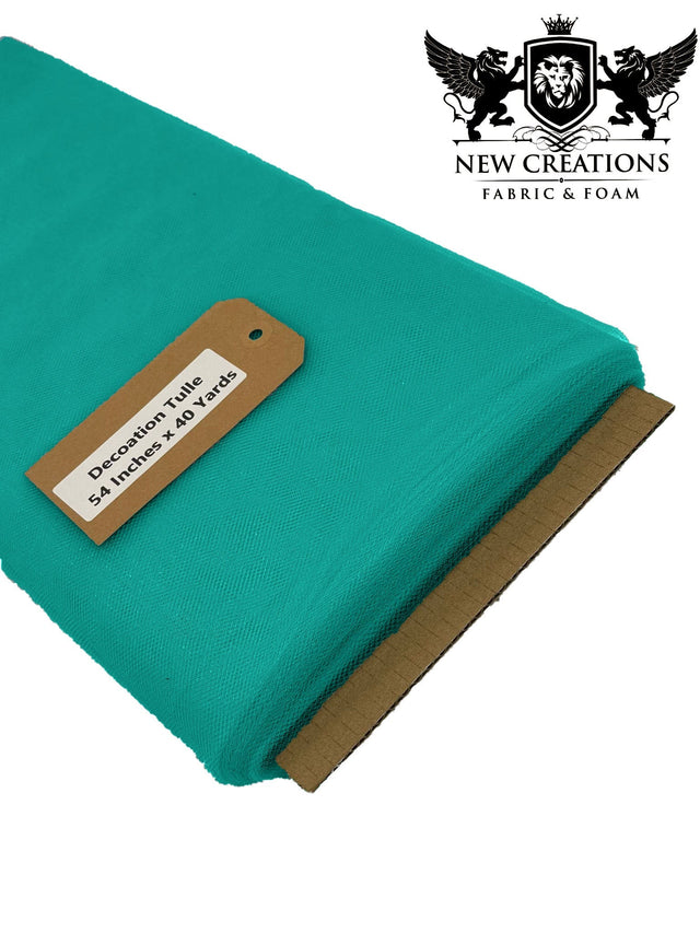Light Teal Tutu Tulle Fabric - Light Teal Sheer Netting, 54" Width (5 Yards)