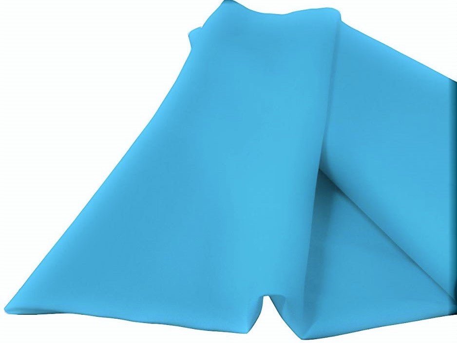 Light Turquoise Polyester Poplin Fabric - Light Turquoise, 58" Width (1 Yard)