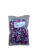Small Bag Glue On Rhinestones Acrylic Fabric - Light Siam AB, Flat Back, 2MM To 6MM Sizes (1 Bag)