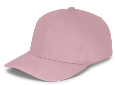 Panel Caps 6204 Cotton Twill Fabric - Light Pink, Structured 6-Panel, Low-Profile, Snapback Adjustable (One Size)