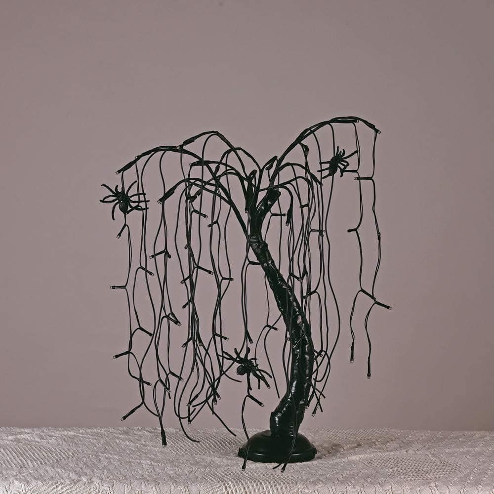 2 ft Purple Pre-Lit LED Willow Halloween Tree