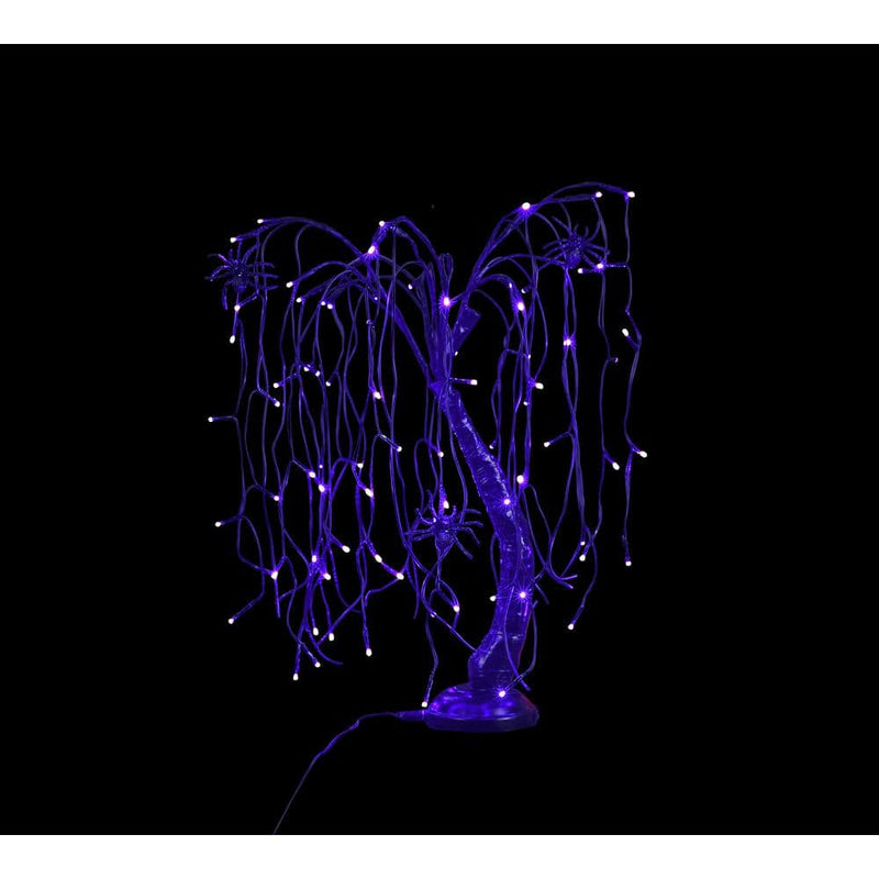 2 ft Purple Pre-Lit LED Willow Halloween Tree