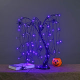 2 ft Purple Pre-Lit LED Willow Halloween Tree