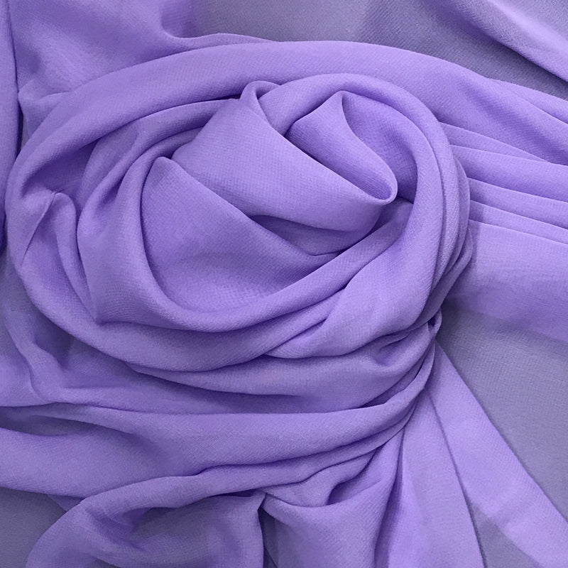 Lilac Polyester Chiffon Fabric - Lilac, Sheer, 59"-60" Width (1 Yard)