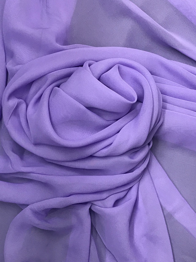 Lilac Polyester Chiffon Fabric - Lilac, Sheer, 59"-60" Width (1 Yard)