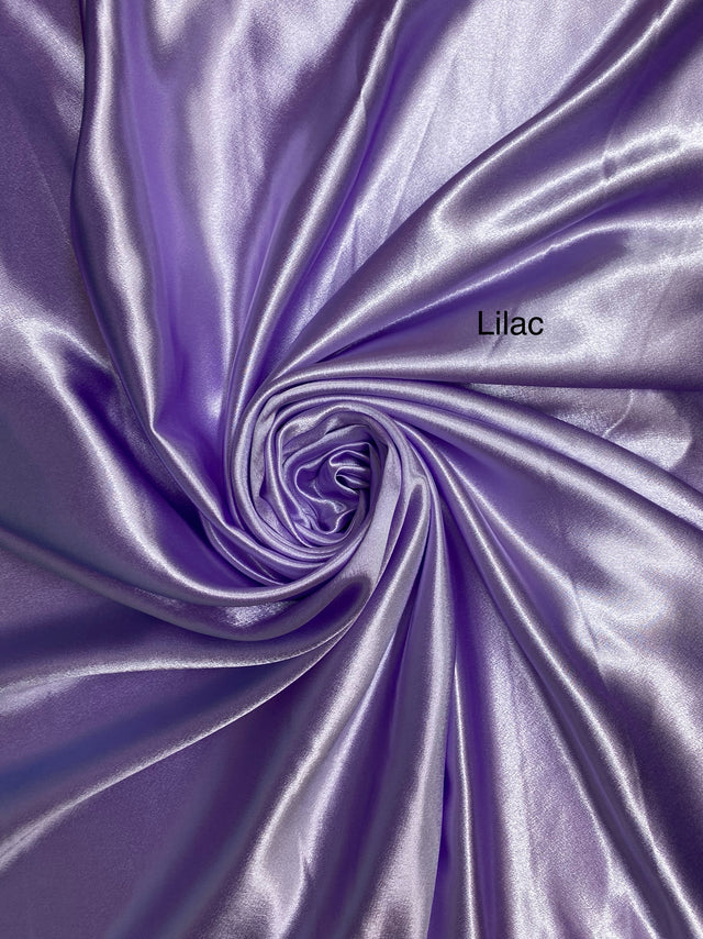 Crepe Satin Polyester Fabric - Lilac, 58" Width (1 Yard)