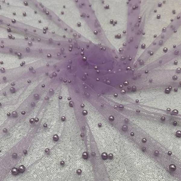 1 Yard Pearl Tulle Fabric Soft Sheer Mesh 58 Inch Width for Bridal Gowns