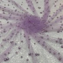 Pearl Tulle Polyester Fabric - Soft Mesh With Scattered Pearls, 58" Width