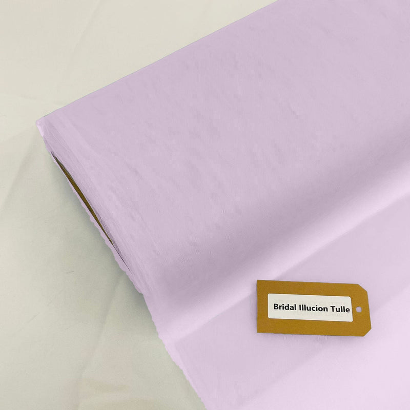 Lilac Bridal Illusion Polyester Tulle Fabric - Lilac Sheer Tulle, 108" Width (1 Roll)