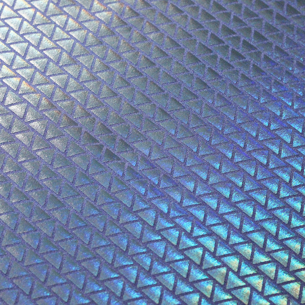Disco Diamond Nylon Spandex Fabric - Hologram Triangle Print, 58/60" Width (1 Yard)