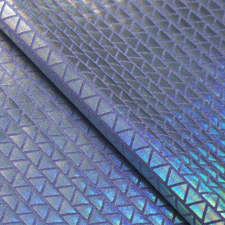 Disco Diamond Nylon Spandex Fabric - Hologram Triangle Print, 58/60" Width (1 Yard)