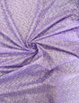 Heavy Eyelet Lilac Polyester Cotton Fabric - Lilac Floral Embroidery, 41"- 42" Width