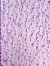 1 Yard Lilac 3D Butterfly Stretch Mesh Delicate Satin Appliqué Fabric for Dresses, Gowns & Fantasy Costumes 54 Inch Wide