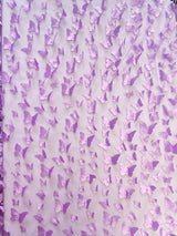 3D Butterflies Lilac 100 Percent Polyester Mesh Fabric - Light Weight Satin Butterflies, Lilac, 54" Width