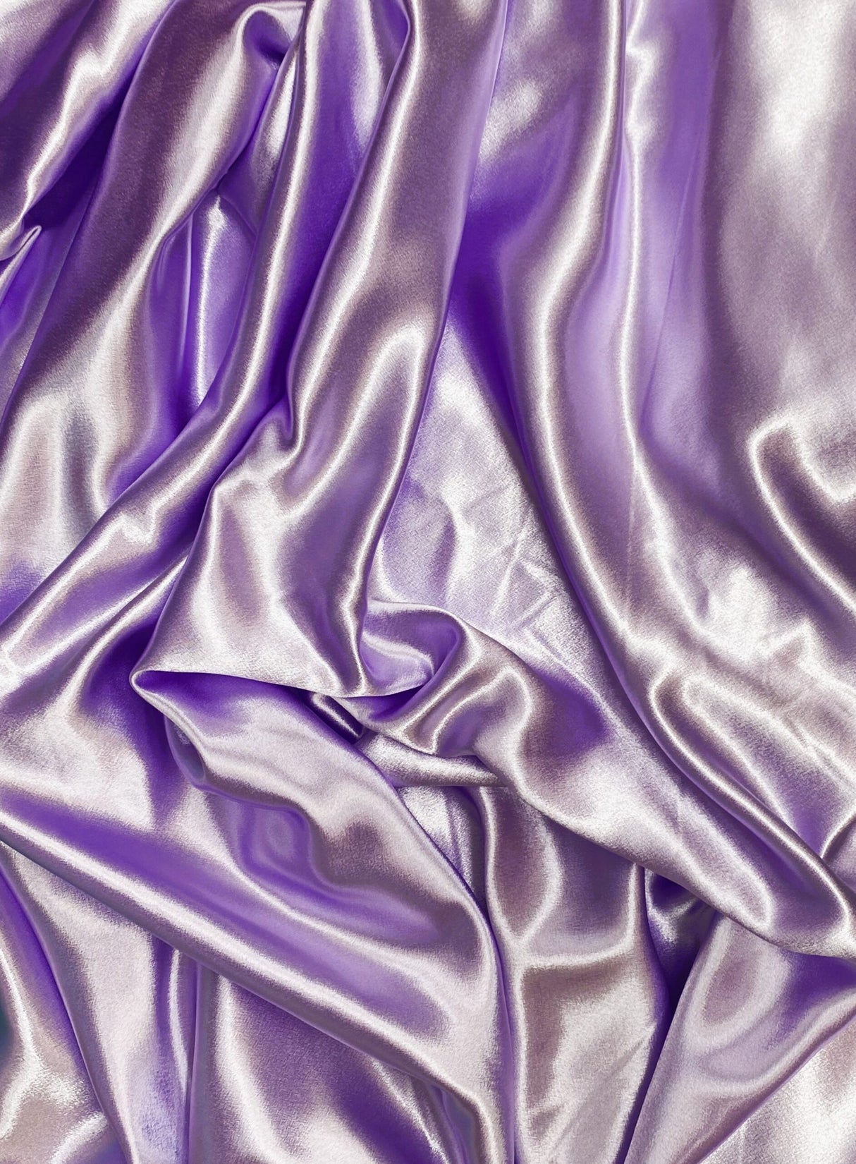 Crepe Satin Polyester Fabric - Lilac, 58" Width (1 Yard)