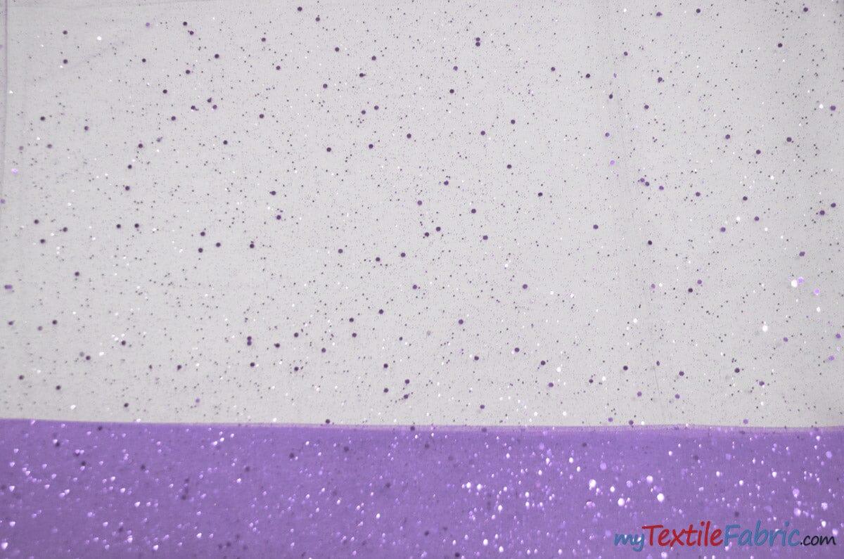 Tulle Glitter With Sequins Polyester Fabric - Glitter Embellished Sheer Tulle, Multiple Colors, 58/60" Width (1 Yard)