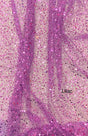 BPS Mesh Lace Polyester Fabric - Lilac Beads, Pearls, Sequins, 60" Width, 54" Design Width (1 Yard)
