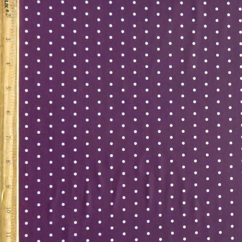 Swim Knit Nylon Spandex Lilac Mini Dots Burgundy